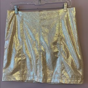 Golden shimmery free people skirt